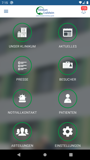 Android application Klinikum Crailsheim screenshort