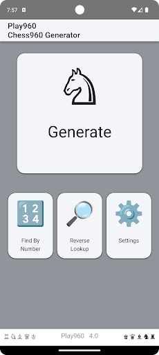 Android application Play960: Chess960 Generator screenshort