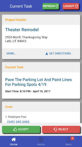 Android application CTS Field User screenshort