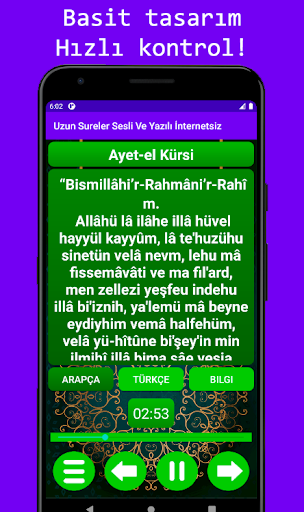 Android application Uzun Sureler Sesli Ve Yazılı screenshort