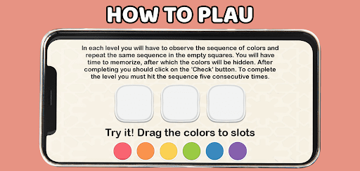Color sequence game Screen 2