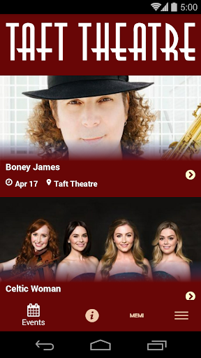 Android application Taft Theatre screenshort
