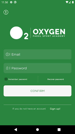 Android application Oxygen Padel screenshort