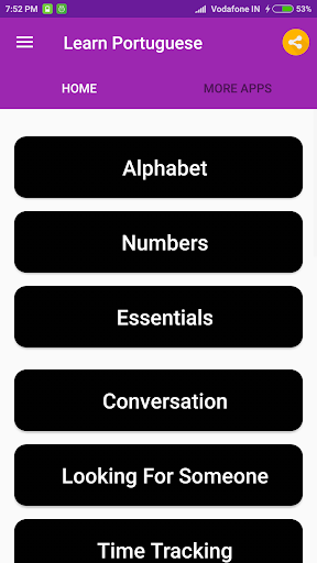Learn Portuguese Screen 2