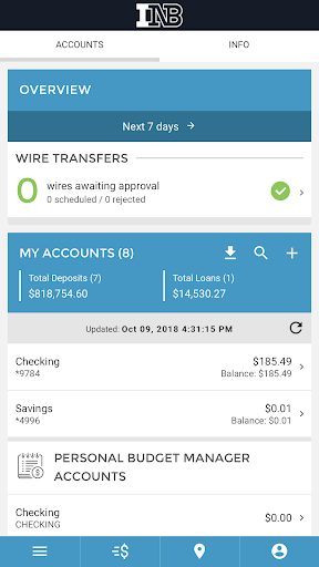 INB Business Banking Screen 2