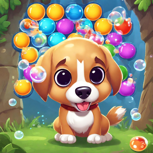 Bubble shooter rainbow pop logo