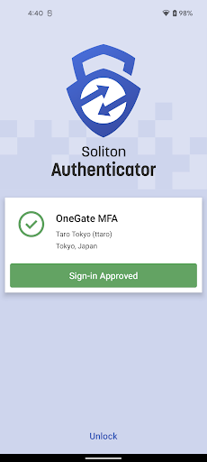 Soliton Authenticator Screen 2