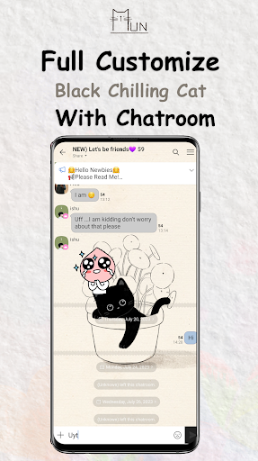 Black Chilling CatKakao Theme