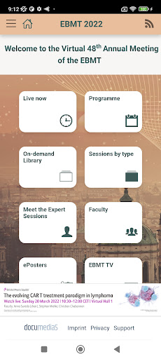Android application EBMT 2022 screenshort