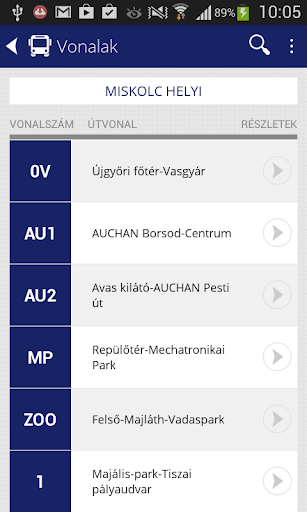 transIT menetrend: MVK Zrt. Screen 3