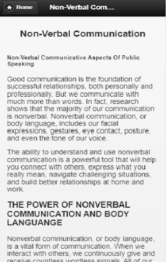 Non verbal communication Screen 3
