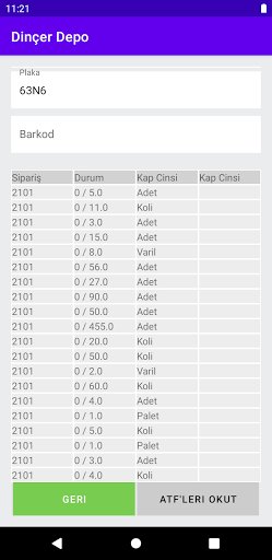Dinçer Lojistik Depo Takip Screen 2