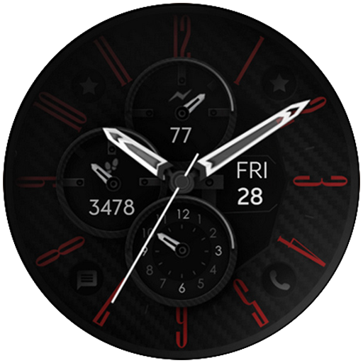 Carbon v8 Analog watch face logo