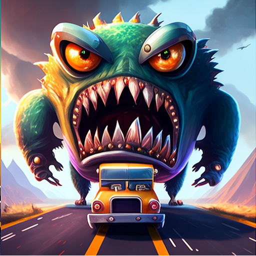 Crazy Highway Traffic Monster logo