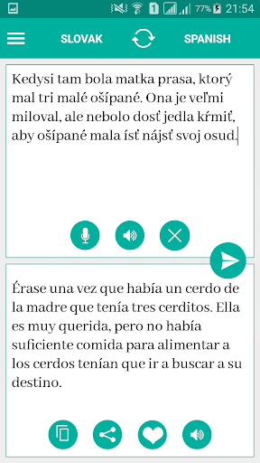 Slovak Spanish Translator Screen 2