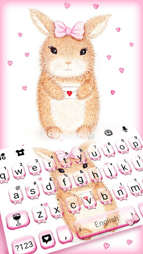 Android application Cute Bunny Keyboard Theme screenshort