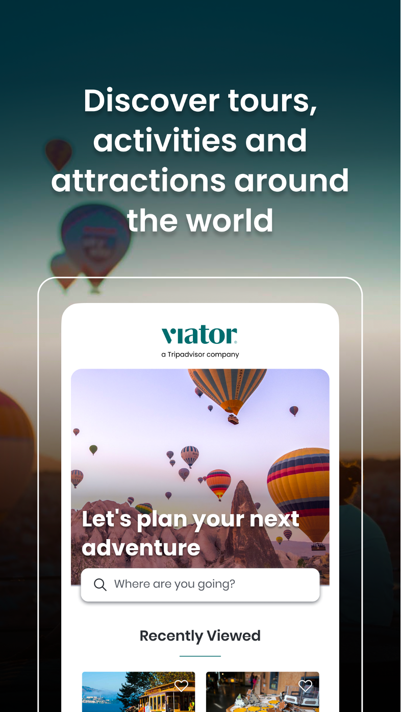 Android application Viator: Tours & Activities screenshort