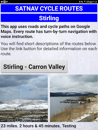Satnav Cycle Routes – Stirling Screen 2