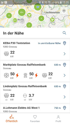 swisscharge.ch eMobility App Screen 2