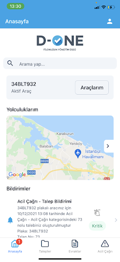 D-One Filo Yönetimi Screen 2