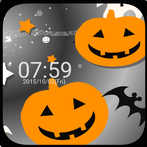 ハロウィン パンプキンと時計のライブ壁紙 logo