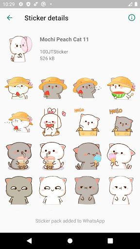 Mochi Peach Cat Sticker for WAStickerApps