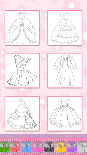 Screenshot of Glitter Coloring Book: Dresses