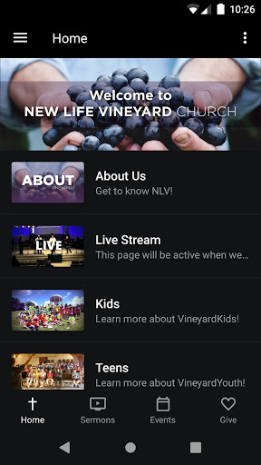 Android application New Life Vineyard screenshort