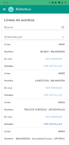 Android application LiveBus - Bizkaibus y Kbus screenshort