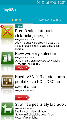Android application Teplička screenshort