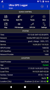 Ultra GPS Logger -kuvakaappaus