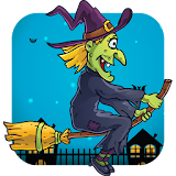 Halloween Flying Witch Magic icon