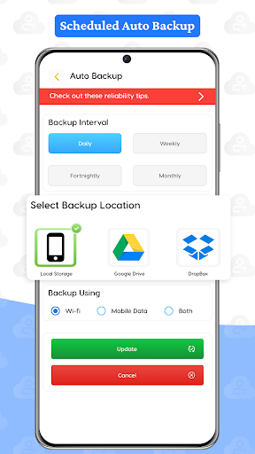 Screenshot of Contacts Backup and Restore