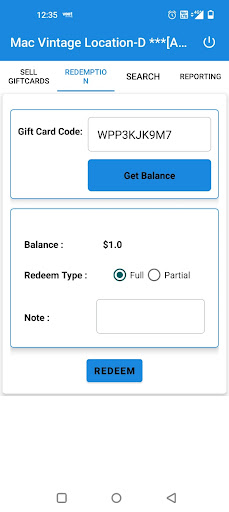 The Order2Go EGiftcards Screen 3