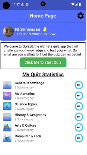 Android application Quizzit screenshort