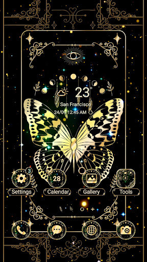 Android application Butterfly Gold Tarot-Wallpaper screenshort