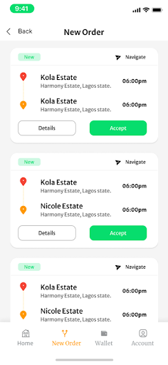 Fele Express Driver Screen 2