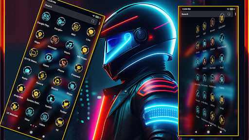 Neon Bike Rider Theme Screen 2