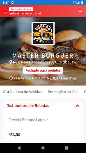 Android application Master Burguer screenshort