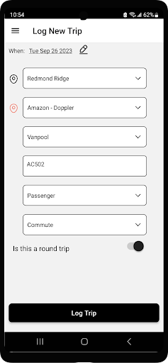 TripLogger App Screen 3