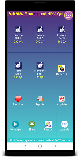 Android application Finance and HRM Quiz screenshort