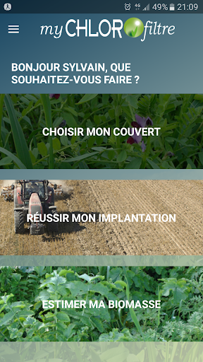 Android application myChlorofiltre - OAD couverts screenshort