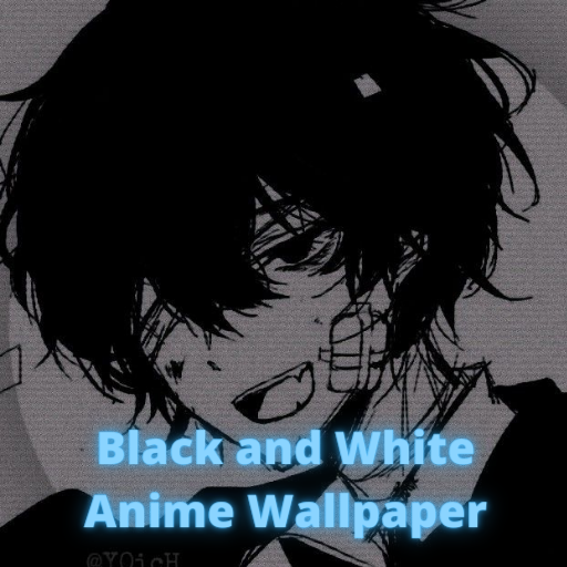 A black and white anime boy aesthetic