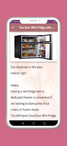 Mini Fridges – Guide Screen 3