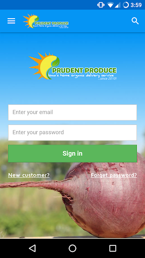 Android application Prudent Produce screenshort