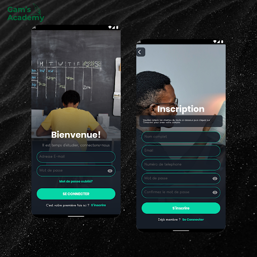Android application Gam's Academy screenshort
