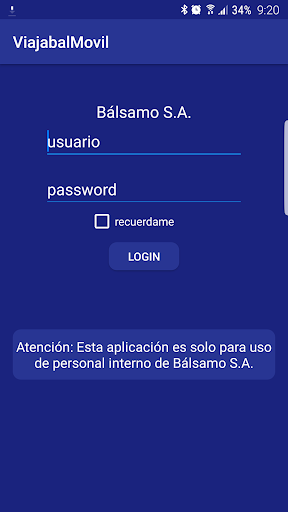 Android application ViajabalMovil screenshort
