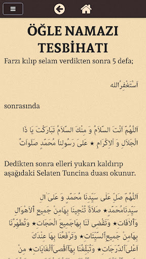 Screenshot of Namaz Tesbihatı Arapça Türkçe