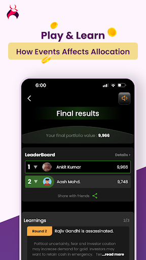 Bullspree: Fun+Learn+Invest Screen 2