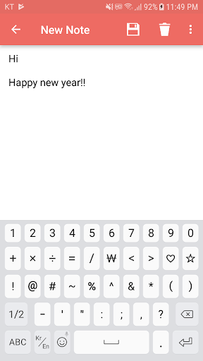 Notepad, Memo Screen 2